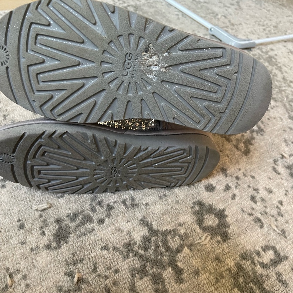 Silver Girls Uggs Boots Size 3